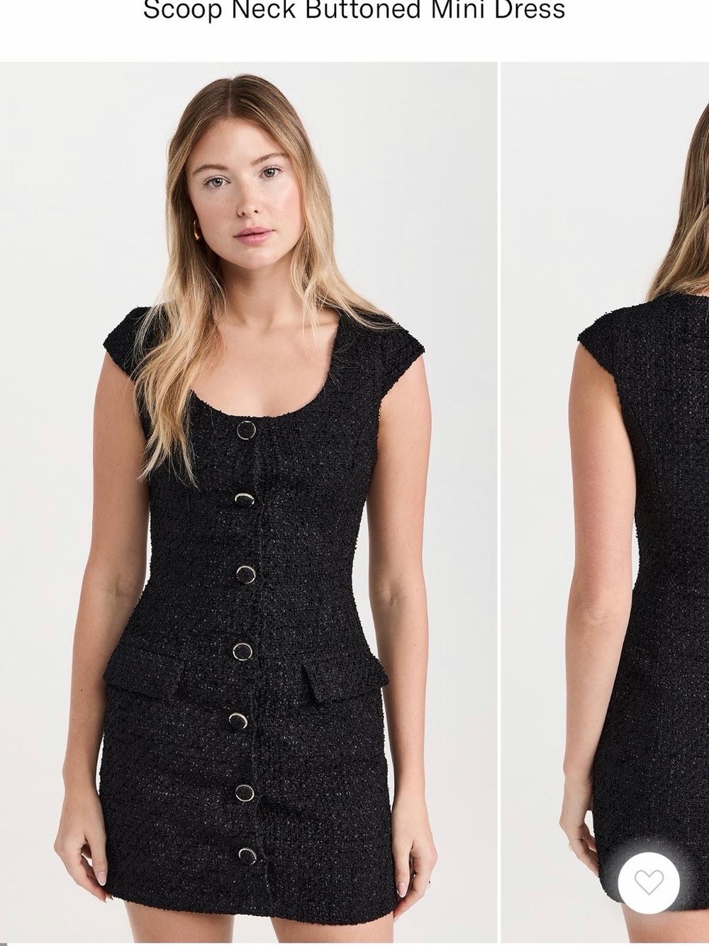 Endless Rose Black Scoop Neck Button-Front Mini Dress
